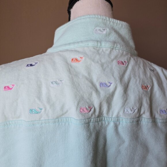 Vineyard Vines Teal Quarter Zip Sweater Size Large - Picture 3 of 6